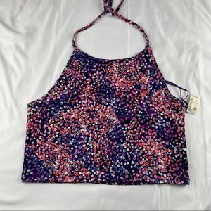 Floral Halter Crop Top